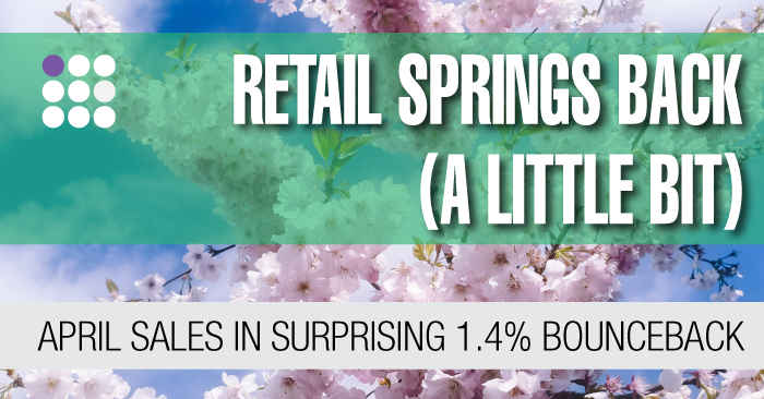 April sales in surprising 1.4% bounce back.